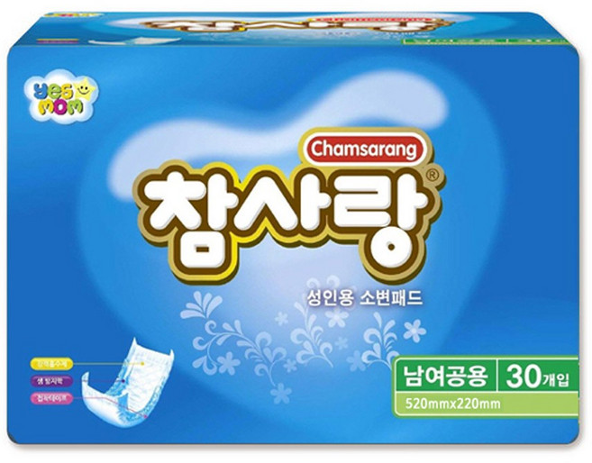 참사랑 소변패드 520 x 220 mm, 6개, 30개입