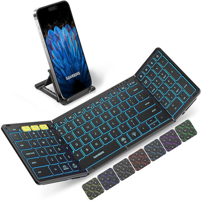 Samsers Foldable Bluetooth Keyboard with Numeric Keypad Full-Size Backlit Folding Keyboards Backl, Samsers Foldable Bluetooth Key
