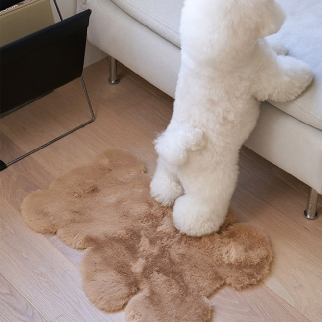 벨라빈 코지 베어 퍼 러그 곰돌이 인테리어 포인트 포토존 거실매트 발매트 단모러그 미니러그