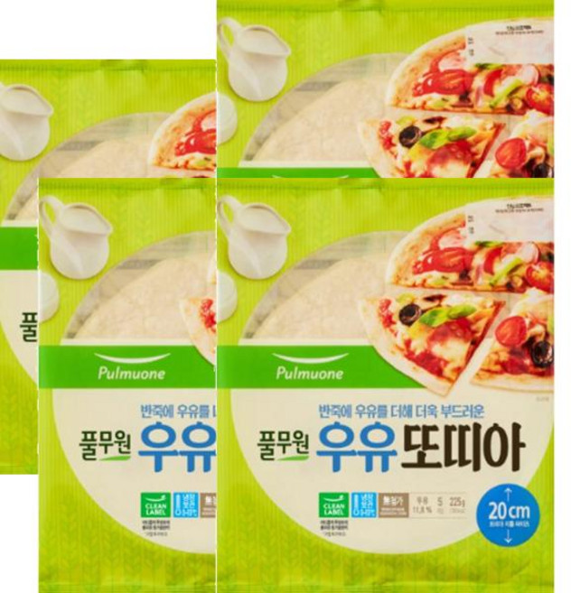 풀무원 우유 또띠아 20cm 225g 4개