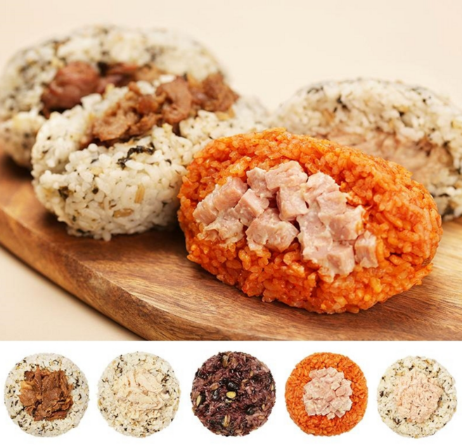3가지맛 총6개 참치마요 주먹밥 스팸 김치 볶음밥 수제 닭가슴살 영양밥, 150g