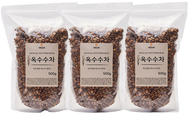 50년전통대현상회 국산 볶은 옥수수차 세트, 500g, 3개
