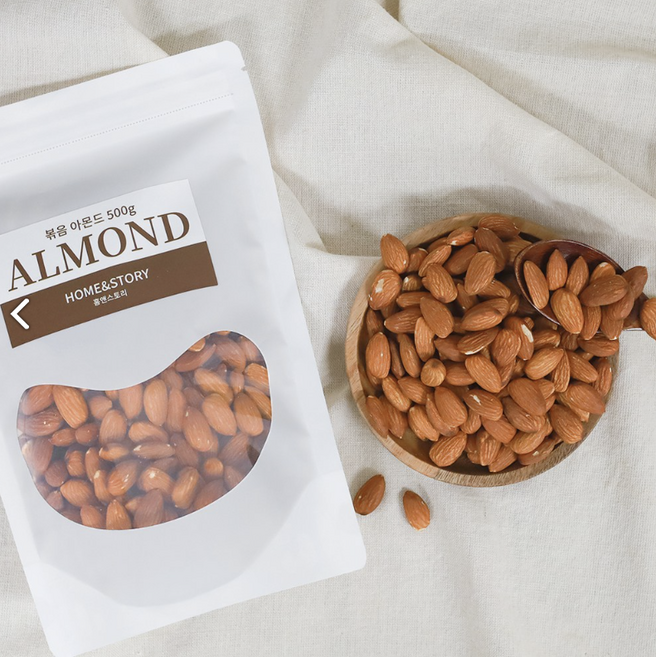 홈앤스토리 캘리포니아 무염 구운 볶은 볶음아몬드, 1개