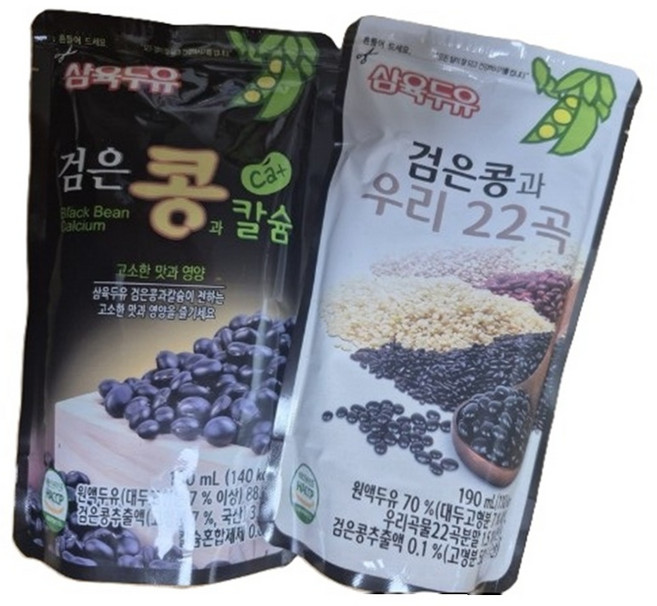 삼육두유 검은콩과 칼슘+검은콩과 우리22곡, 100개, 190ml