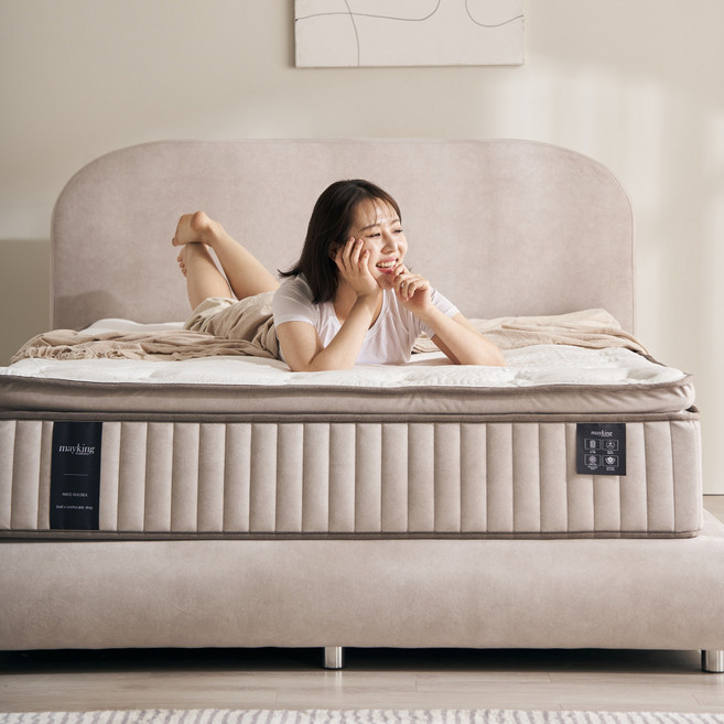 메이킹MK200 호텔 침대 매트리스 독립스프링 유로탑 필로우탑 천연양모 매트릭스 두께 330mm, 미디엄