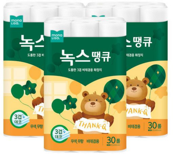 모나리자 땡큐 30m 30롤, 3개