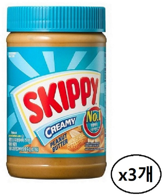스키피 크리미 땅콩버터, 462g, 3개