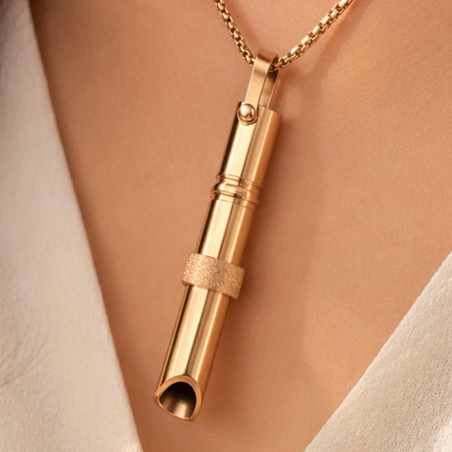 앨라모 무소음 명상 호루라기 목걸이 호흡 훈련 금연