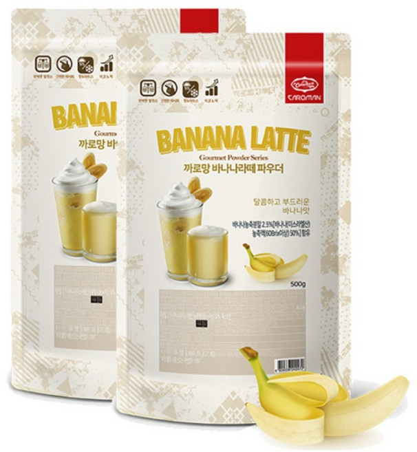 까로망 바나나 파우더 500g 카페음료, 4개, 2개입