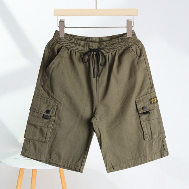 인디오 남성 빅사이즈 여름 아이스 밴딩 스판 쿨링 카고 5부 반바지 NCH0217