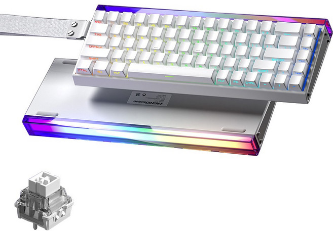 AULA HERO 68 HE 마그네틱 자석축 기계식 키보드 유선 8K 게이밍 키보드, RGB lighting box wired, white side engraving