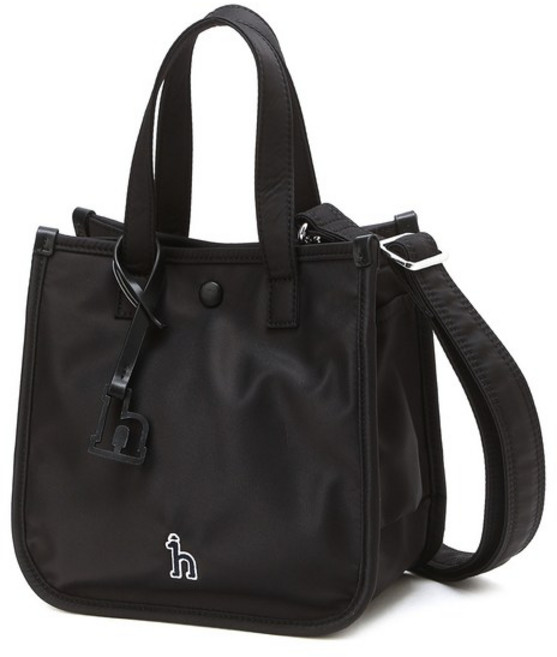 헤지스 여성가방 아이코닉 블랙 나일론 미니토트백 생활방수