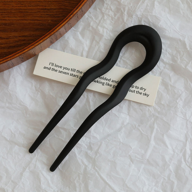 簡約波浪U型髮簪 古風簪子 盤髮神器