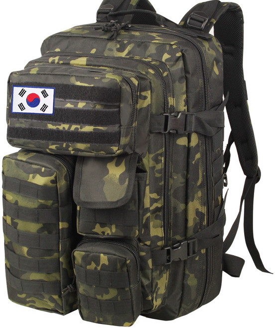 60L 초대용량 초경량 방수 군용 백팩 +태극기 옥스포드 원단 소재 여행 운동 하이킹 캠핑 등 다양한 상황에 적합하며 남녀 공용입니다.