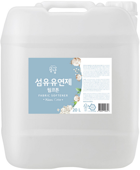 공감 섬유유연제 웜코튼향 20L, 1개