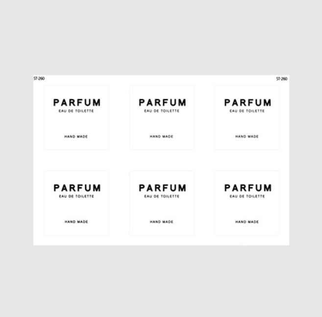 스티커 - 퍼퓸 화이트 사각 미니 1장 6매입 st-260