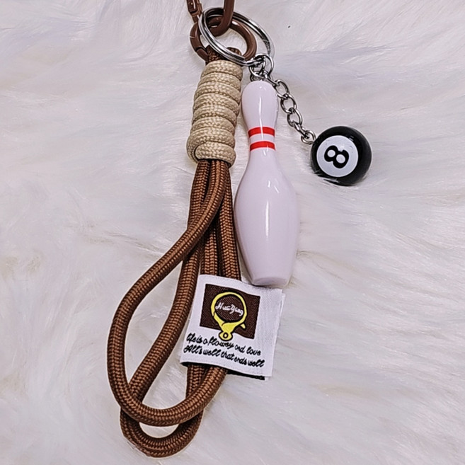 디파코 볼링공 키링 가방 열쇠 키링고리, 브라운, 1세트