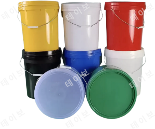 플라스틱통 버킷 물통 바케스 페인트 양동이 세차 20L, 녹색(뚜껑O) 20L