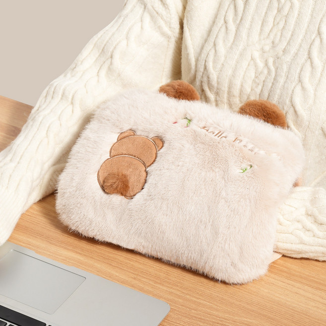 TAOMI 충전식 온수 찜질기 보온 찜질팩, 브라운