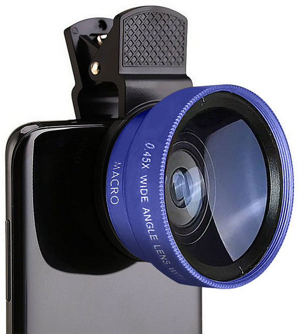 상덕 스마트폰광각렌즈 핸드폰렌즈 패션 광각렌즈, 푸른 색, 1개