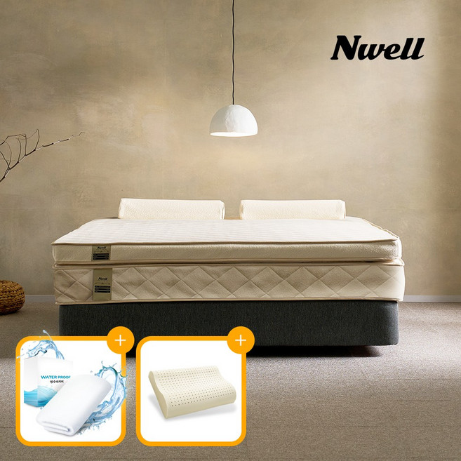 [특가쿠폰] 느웰 시그니처 3모드 천연라텍스 미디움 푹신한 쿠션 토퍼 매트리스+속커버+겉커버 포함 (싱글/슈퍼싱글/퀸/킹)