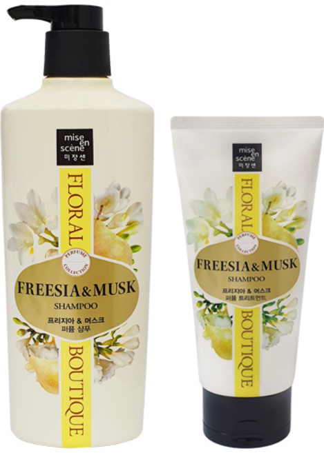 미쟝센 플로럴 부띠끄 퍼퓸 샴푸 프리지아앤머스크 650ml + 트리트먼트 300ml, 1개, 950ml