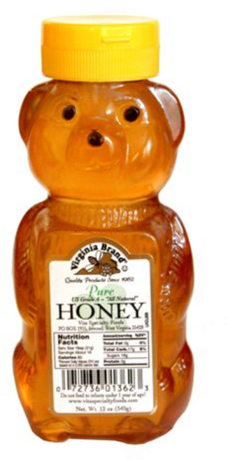 버지니아 브랜드 순수 꿀 12온스 Virginia Brand Pure Honey 12 oz, 12온스(1팩), 340.19g, 1개