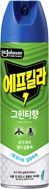 에프킬라 모기약 에어로졸 그린티향, 1개, 500ml