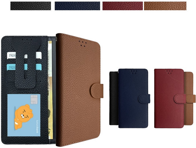 갤럭시S10e S10E 케이스 SM-G970N 국내 제조 생산 천연 소가죽 릿슬리 카드 지폐 수납 (두가지 잠금장치 덮개) 슬림 지갑형 지갑 커버