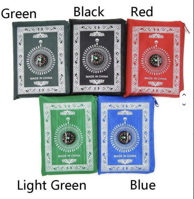 무슬림 모스크 나침반 카펫 방수 및 방습 휴대용 접이식 프린트 블랭킷 기도 매트, 1개, 블루