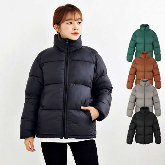 남녀 오버핏 숏패딩/ 빅사이즈/ 빵빵한 볼륨감 웰론 충전재/ 에스티패딩