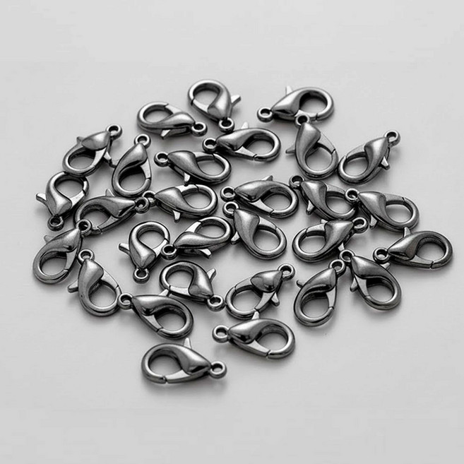 랍스터 고리 연결고리 키링 부자재 21mm, 30개, 건블랙