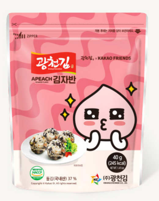 광천 김자반 대용량 카카오 어피치 아이들 반찬, 10개, 40g