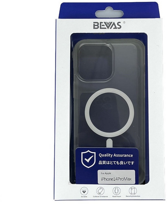 日本 BEVAS iPhone 14 Pro MagSafe 磁吸手機殼 霧透明（防指紋/抗刮）