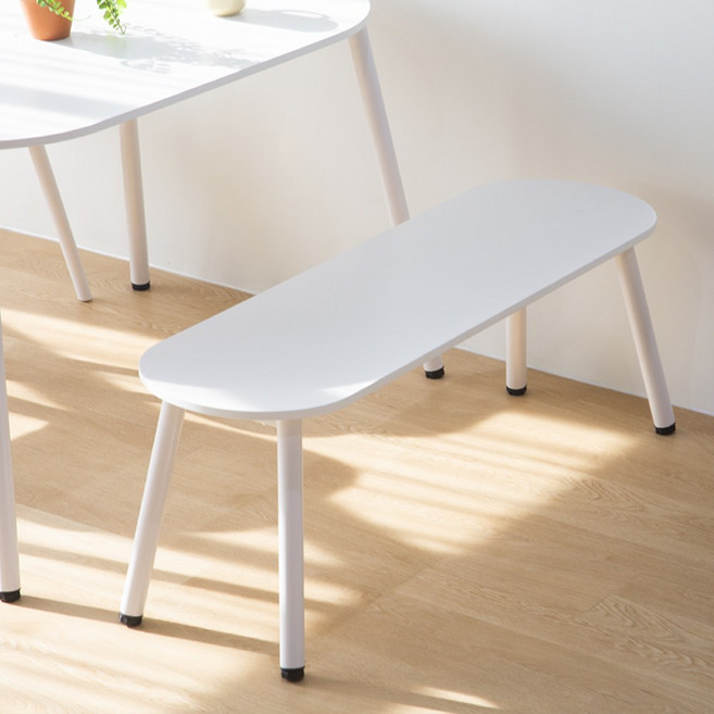 영가구 플랫 화이트 식탁 벤치 의자