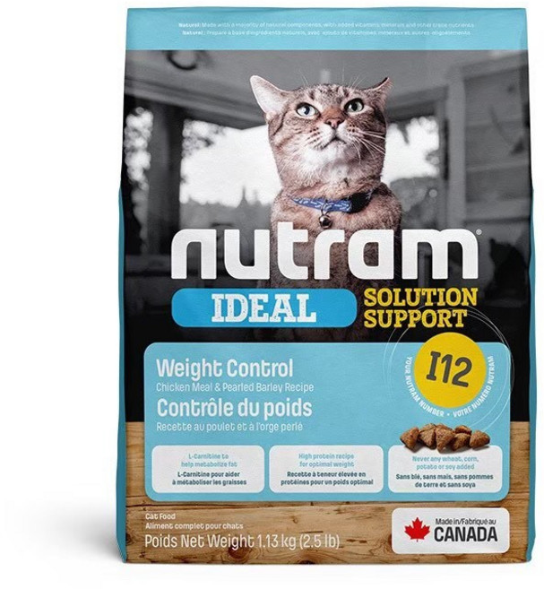 Nutram 紐頓 貓飼料 無穀全能 均衡健康 專業理想, 1個, 紐頓 I12成貓維持體態 雞肉豌豆,1.13kg