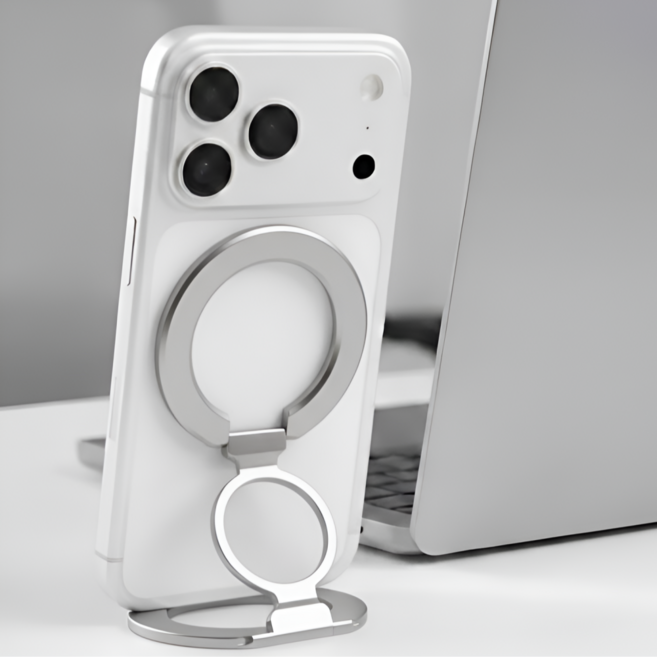 코지박스 S RING 맥세이프 그립 홀더 스마트링 자석링 헬스장 휴대폰 거치대 에스링, 1개, 실버