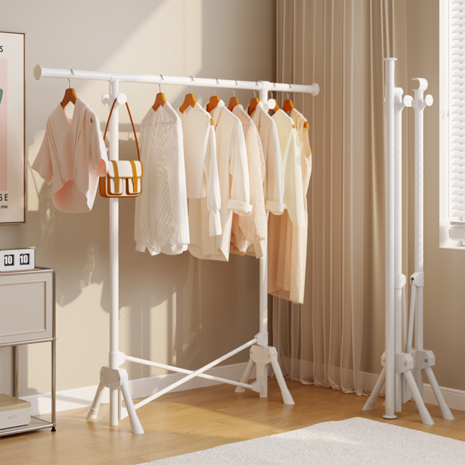 Unihome 간편한 접이식 스탠드 옷걸이 행거 (조립 NO), 화이트