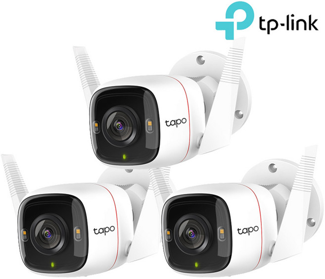 티피링크 Tapo C320WS 3팩 실외용 WiFi 야간 풀칼라 카메라 3세트 홈캠, TAPO C320WS 실외용 카메라, 3개