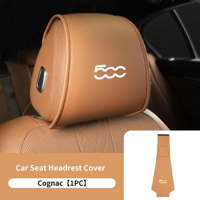 자동차 좌석 뒷좌석 머리 받침 베개 보관 가방 팬더 프리몬트 리네아 스트라다 두카토 에게아 크로마 커버, 1개, 색상 이름: 3. cognac-1PCS