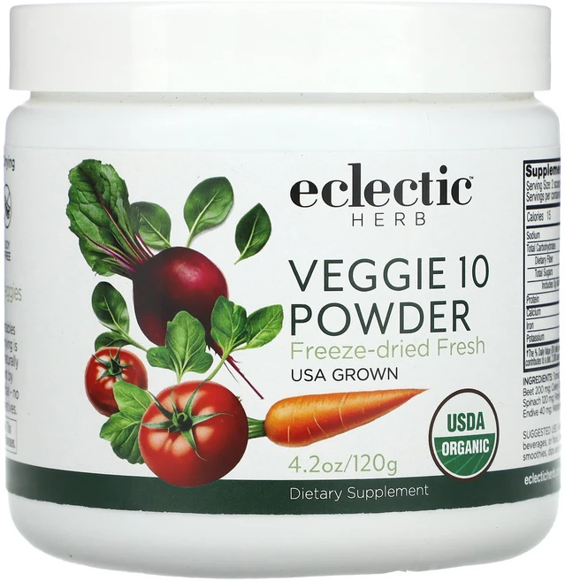 Eclectic Institute 무가공 신선 동결 건조 베지 10 분말 120g(4.2oz) - 쿠팡