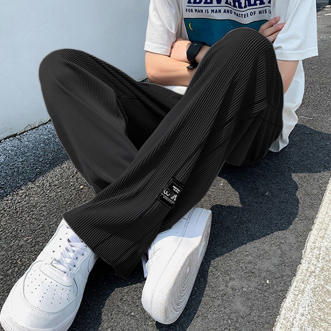 冰絲長褲男 夏季薄款休閒長褲 直筒褲 冰絲褲 運動褲 工作褲 素色褲子