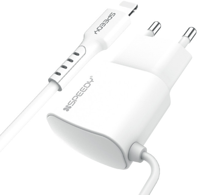 스피디 5V 1A 저속 USB 충전기 케이블 일체형 어댑터 군부대 군인, 1개, 8핀