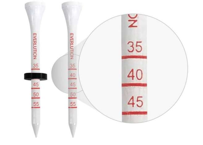 나무 눈금 골프티 티꽂이 나무티 드라이버 코인티 스크린골프 동일규격 롱티 슬라이스 방지 실리콘, 흰색, 50개, 69눈금골프티