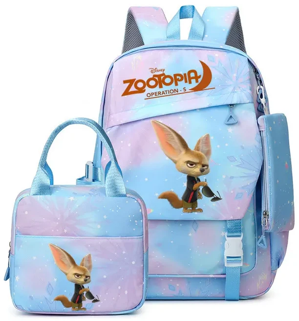 올스토어 만화 Zootopia 2 배낭 3pcs 세트 소년 소녀를위한 경량 소프트 백 학교 가방 십대 노트북, 09 same as picture