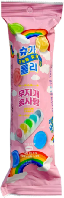 마카롱 닮은 슈가롤리 무지개 솜사탕, 12g, 1개