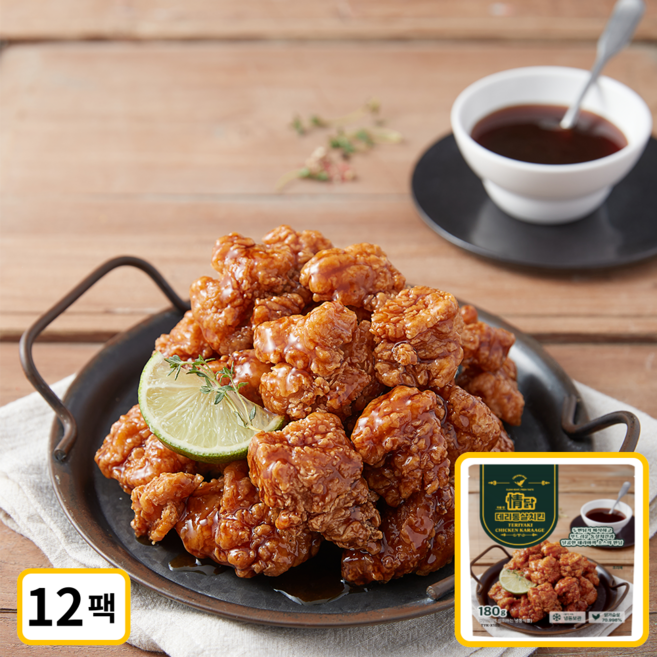 청학동 정닭 데리통살치킨 냉동치킨 가라아게, 12개, 180g
