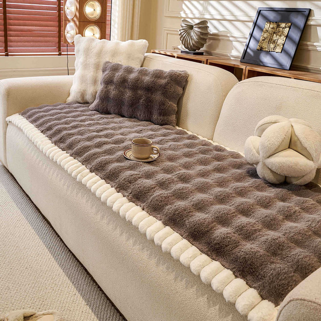 FEIFAN 겨울 미끄럼방지 초극세사 토끼털 소파패드 4인용