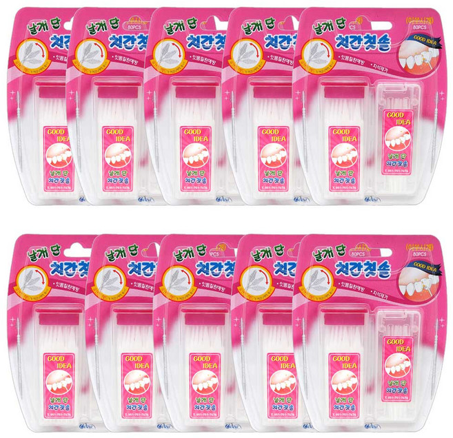 날개단 치간칫솔, 80개입, 10개