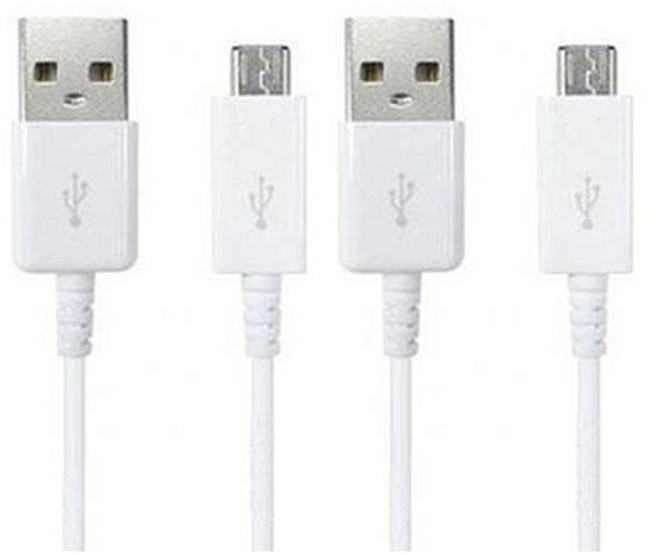 [1+1] 삼성 정품 마이크로5핀 고속 충전케이블 2개입 삼성 갤럭시 스마트폰 데이터 케이블, 화이트 1팩(2개입), 1개